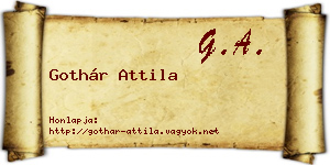 Gothár Attila névjegykártya